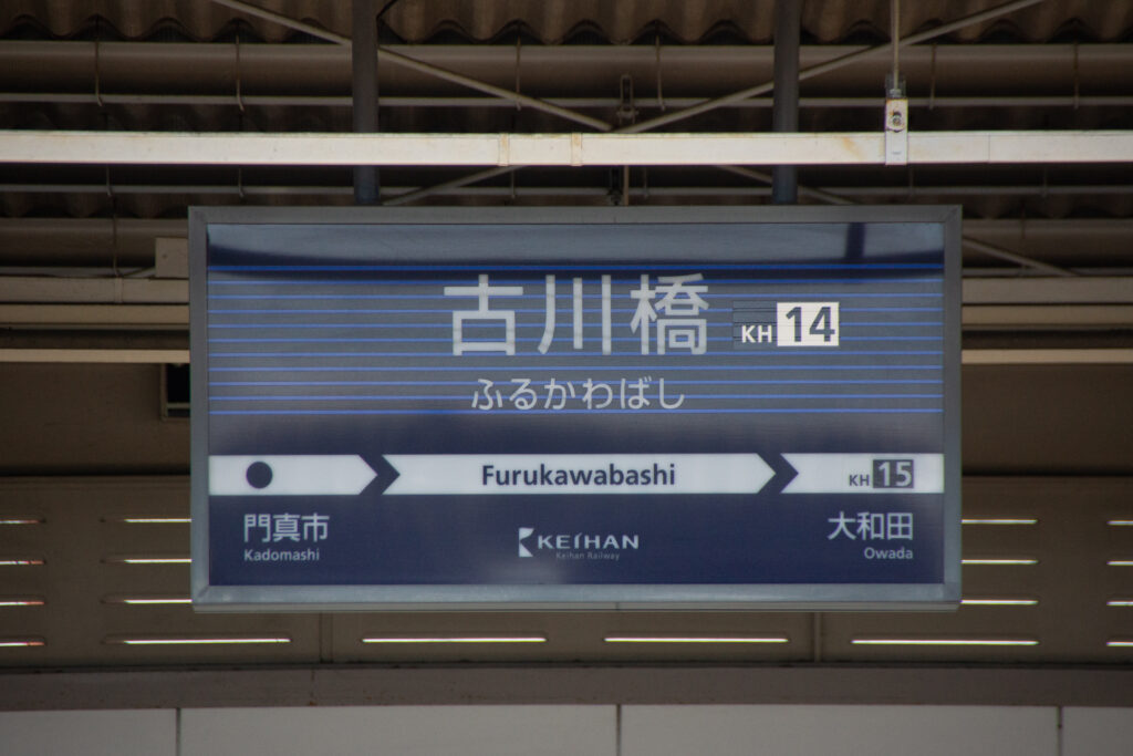 古川橋駅の標識
