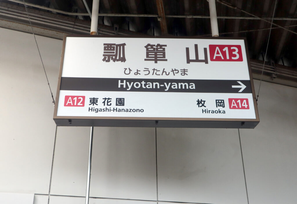 瓢箪山駅の標識